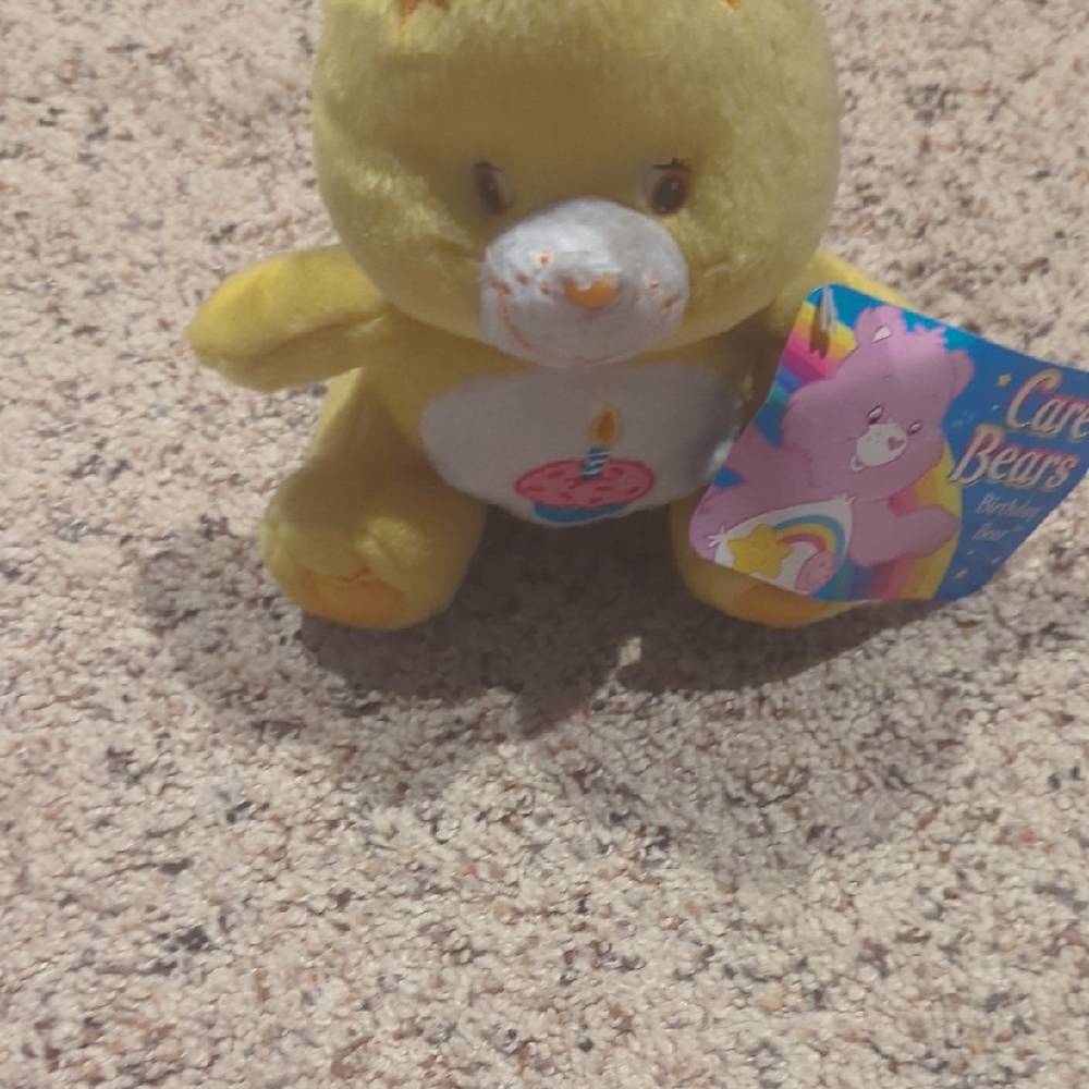 Care Bears 2006  Birthday Cheerful Yellow Stuffed Animal